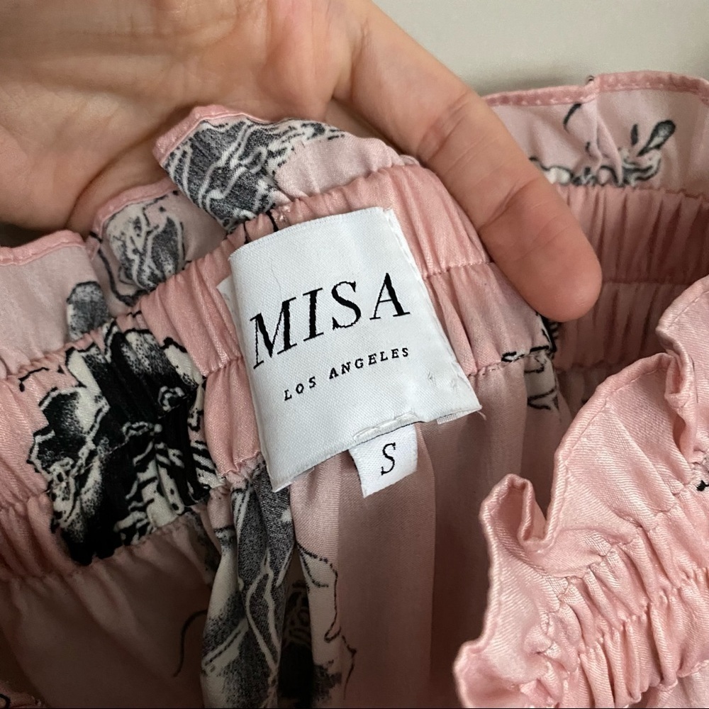 Misa Los Angeles Laiyin Dress Off the Shoulder Ruffle Pink Womens‎ Small - Picture 4 of 6